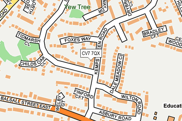 CV7 7QX map - OS OpenMap – Local (Ordnance Survey) CV7 7QX map - OS OpenMap – Local (Ordnance Survey)