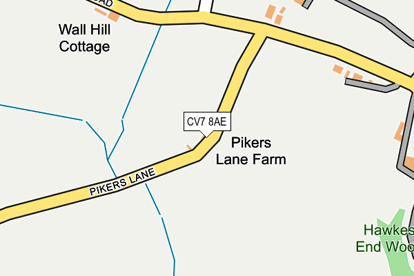 CV7 8AE map - OS OpenMap – Local (Ordnance Survey) CV7 8AE map - OS OpenMap – Local (Ordnance Survey)
