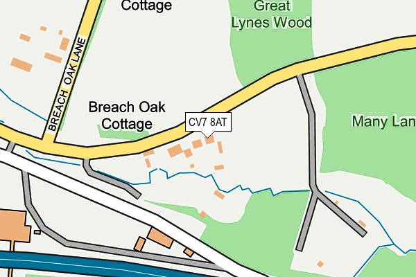 CV7 8AT map - OS OpenMap – Local (Ordnance Survey) CV7 8AT map - OS OpenMap – Local (Ordnance Survey)