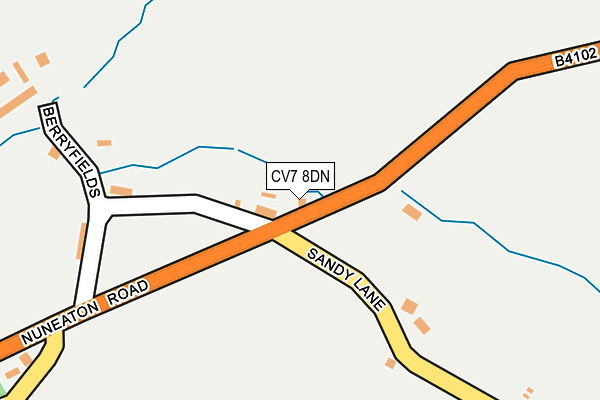 CV7 8DN map - OS OpenMap – Local (Ordnance Survey) CV7 8DN map - OS OpenMap – Local (Ordnance Survey)