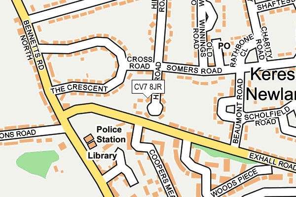CV7 8JR map - OS OpenMap – Local (Ordnance Survey) CV7 8JR map - OS OpenMap – Local (Ordnance Survey)