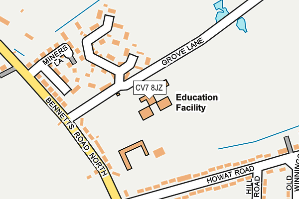 CV7 8JZ map - OS OpenMap – Local (Ordnance Survey) CV7 8JZ map - OS OpenMap – Local (Ordnance Survey)