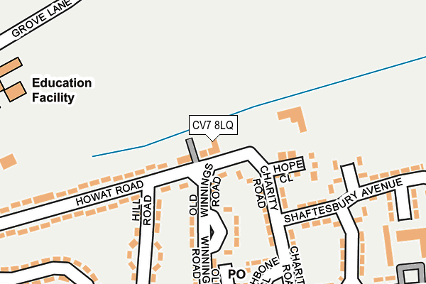 CV7 8LQ map - OS OpenMap – Local (Ordnance Survey) CV7 8LQ map - OS OpenMap – Local (Ordnance Survey)