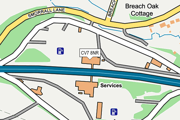 CV7 8NR map - OS OpenMap – Local (Ordnance Survey) CV7 8NR map - OS OpenMap – Local (Ordnance Survey)