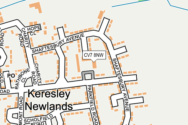 CV7 8NW map - OS OpenMap – Local (Ordnance Survey) CV7 8NW map - OS OpenMap – Local (Ordnance Survey)