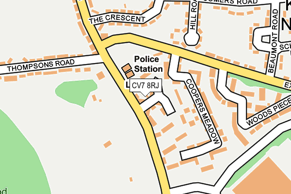 CV7 8RJ map - OS OpenMap – Local (Ordnance Survey) CV7 8RJ map - OS OpenMap – Local (Ordnance Survey)
