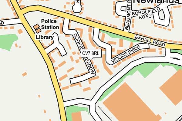 CV7 8RL map - OS OpenMap – Local (Ordnance Survey) CV7 8RL map - OS OpenMap – Local (Ordnance Survey)