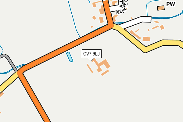 CV7 9LJ map - OS OpenMap – Local (Ordnance Survey) CV7 9LJ map - OS OpenMap – Local (Ordnance Survey)