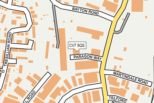 CV7 9QS map - OS OpenMap – Local (Ordnance Survey) CV7 9QS map - OS OpenMap – Local (Ordnance Survey)