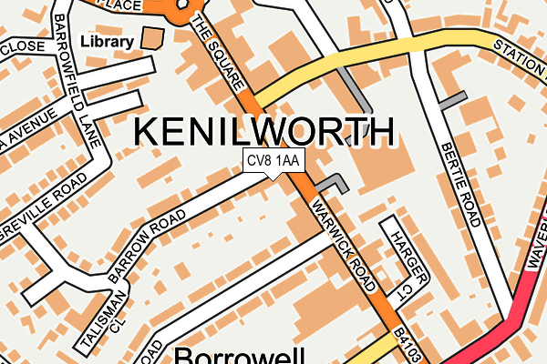 CV8 1AA map - OS OpenMap – Local (Ordnance Survey) CV8 1AA map - OS OpenMap – Local (Ordnance Survey)