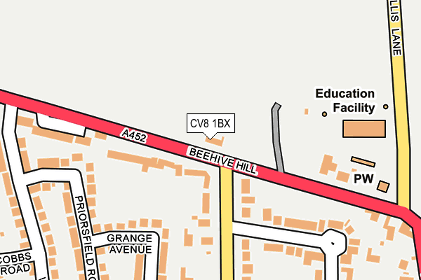 CV8 1BX map - OS OpenMap – Local (Ordnance Survey) CV8 1BX map - OS OpenMap – Local (Ordnance Survey)