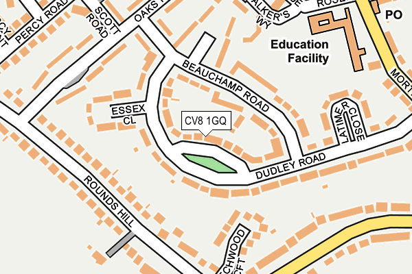 CV8 1GQ map - OS OpenMap – Local (Ordnance Survey) CV8 1GQ map - OS OpenMap – Local (Ordnance Survey)