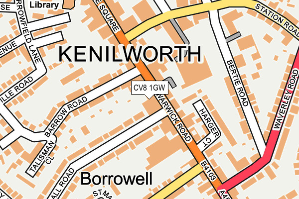 CV8 1GW map - OS OpenMap – Local (Ordnance Survey) CV8 1GW map - OS OpenMap – Local (Ordnance Survey)
