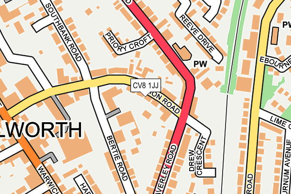 CV8 1JJ map - OS OpenMap – Local (Ordnance Survey) CV8 1JJ map - OS OpenMap – Local (Ordnance Survey)