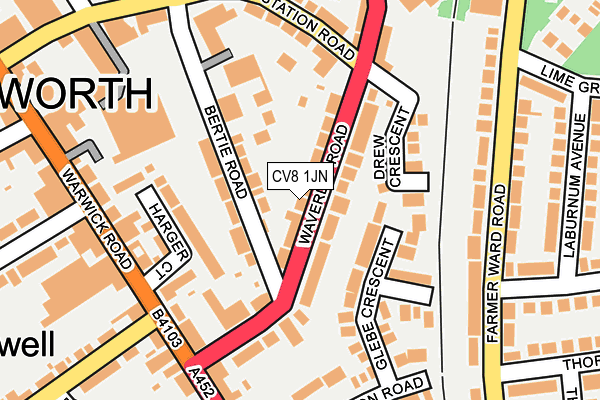 CV8 1JN map - OS OpenMap – Local (Ordnance Survey) CV8 1JN map - OS OpenMap – Local (Ordnance Survey)