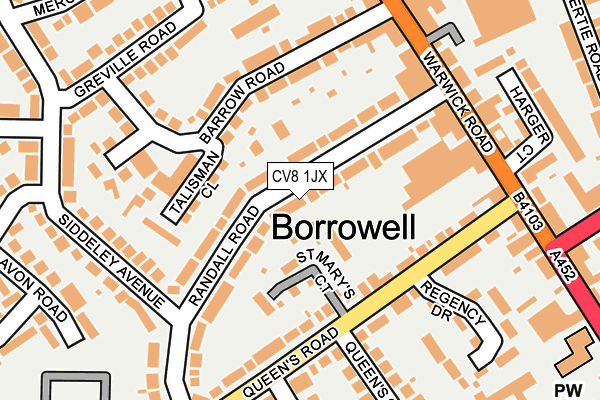 CV8 1JX map - OS OpenMap – Local (Ordnance Survey) CV8 1JX map - OS OpenMap – Local (Ordnance Survey)