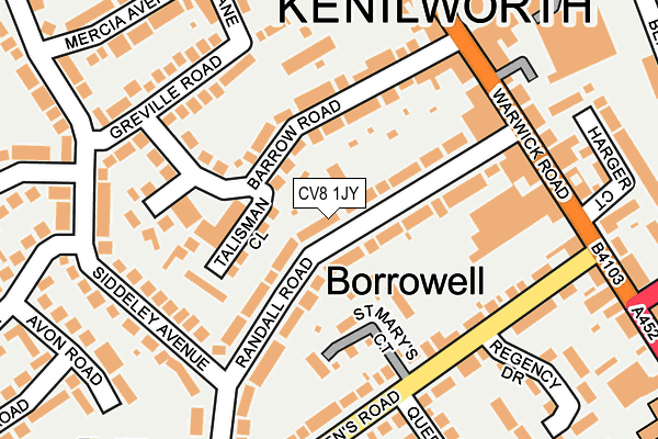 CV8 1JY map - OS OpenMap – Local (Ordnance Survey) CV8 1JY map - OS OpenMap – Local (Ordnance Survey)