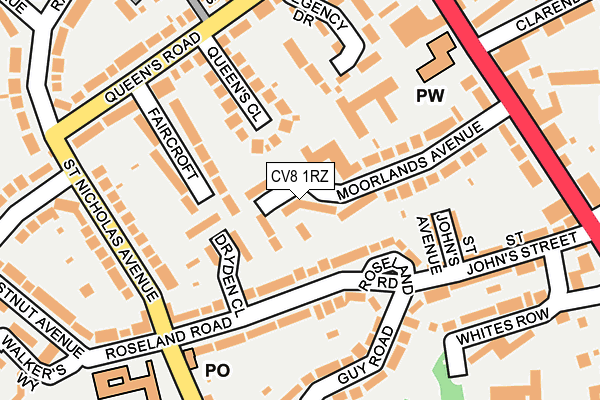 CV8 1RZ map - OS OpenMap – Local (Ordnance Survey) CV8 1RZ map - OS OpenMap – Local (Ordnance Survey)