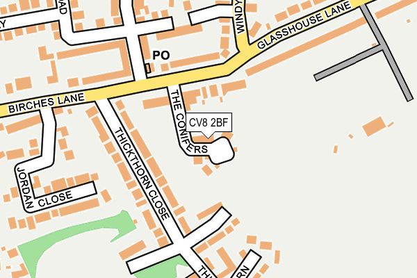 CV8 2BF map - OS OpenMap – Local (Ordnance Survey) CV8 2BF map - OS OpenMap – Local (Ordnance Survey)