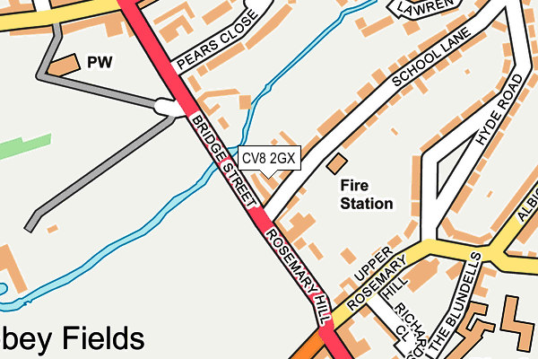 CV8 2GX map - OS OpenMap – Local (Ordnance Survey) CV8 2GX map - OS OpenMap – Local (Ordnance Survey)