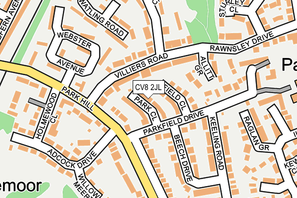CV8 2JL map - OS OpenMap – Local (Ordnance Survey) CV8 2JL map - OS OpenMap – Local (Ordnance Survey)