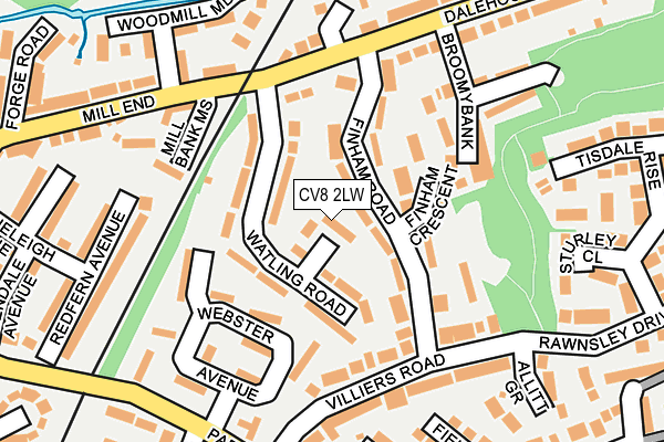 CV8 2LW map - OS OpenMap – Local (Ordnance Survey) CV8 2LW map - OS OpenMap – Local (Ordnance Survey)