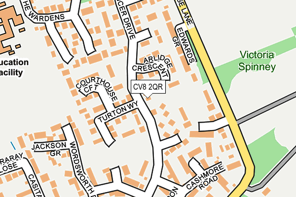 CV8 2QR map - OS OpenMap – Local (Ordnance Survey) CV8 2QR map - OS OpenMap – Local (Ordnance Survey)