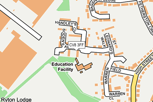 CV8 3FF map - OS OpenMap – Local (Ordnance Survey) CV8 3FF map - OS OpenMap – Local (Ordnance Survey)