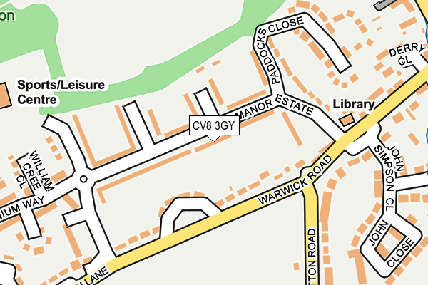 CV8 3GY map - OS OpenMap – Local (Ordnance Survey) CV8 3GY map - OS OpenMap – Local (Ordnance Survey)