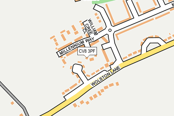 CV8 3PF map - OS OpenMap – Local (Ordnance Survey) CV8 3PF map - OS OpenMap – Local (Ordnance Survey)