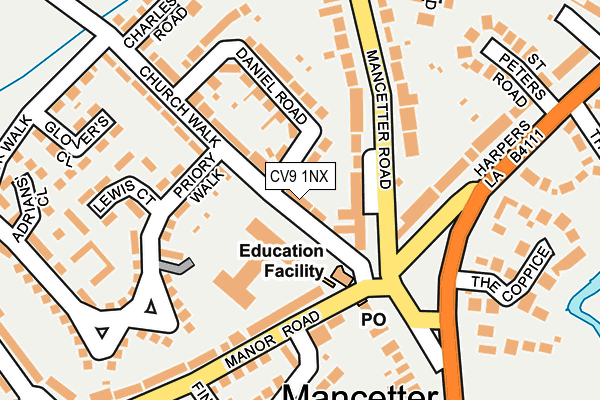 CV9 1NX map - OS OpenMap – Local (Ordnance Survey) CV9 1NX map - OS OpenMap – Local (Ordnance Survey)