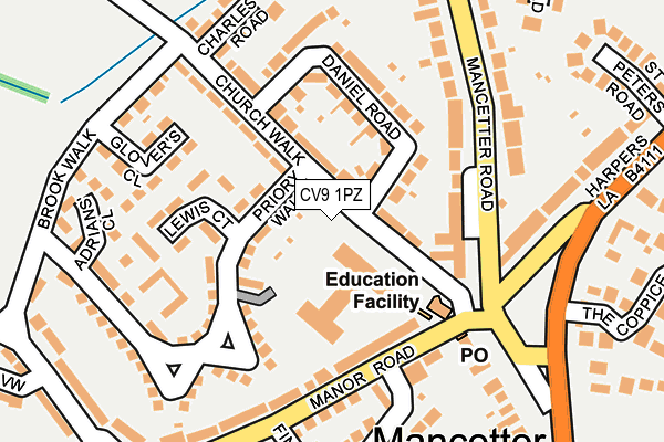CV9 1PZ map - OS OpenMap – Local (Ordnance Survey) CV9 1PZ map - OS OpenMap – Local (Ordnance Survey)