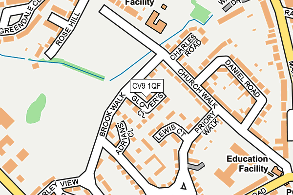 CV9 1QF map - OS OpenMap – Local (Ordnance Survey) CV9 1QF map - OS OpenMap – Local (Ordnance Survey)