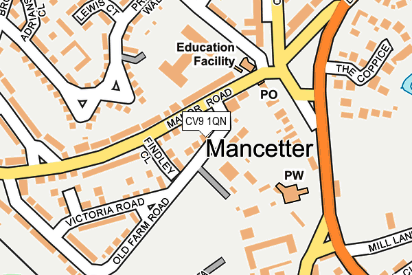 CV9 1QN map - OS OpenMap – Local (Ordnance Survey)