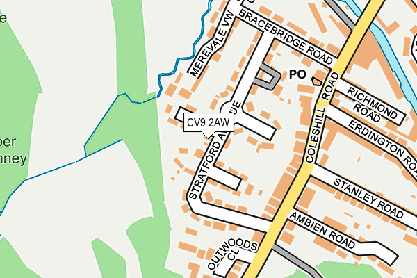 CV9 2AW map - OS OpenMap – Local (Ordnance Survey) CV9 2AW map - OS OpenMap – Local (Ordnance Survey)