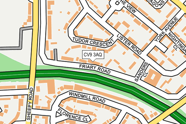 CV9 3AQ map - OS OpenMap – Local (Ordnance Survey)