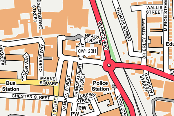 CW1 2BH map - OS OpenMap – Local (Ordnance Survey) CW1 2BH map - OS OpenMap – Local (Ordnance Survey)