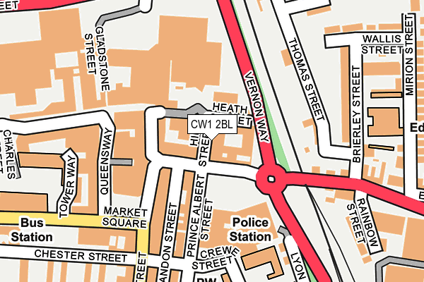 CW1 2BL map - OS OpenMap – Local (Ordnance Survey) CW1 2BL map - OS OpenMap – Local (Ordnance Survey)