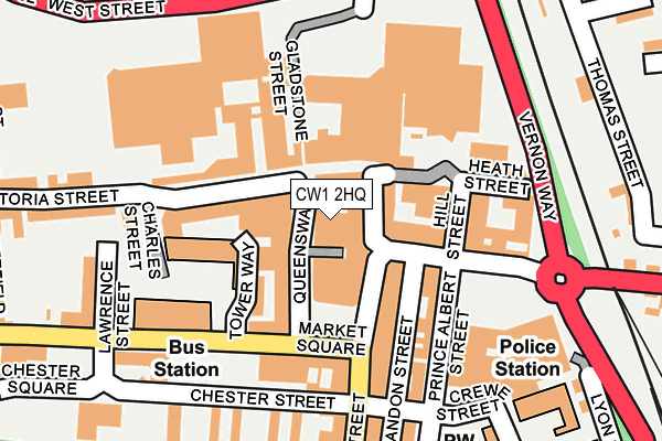 CW1 2HQ map - OS OpenMap – Local (Ordnance Survey) CW1 2HQ map - OS OpenMap – Local (Ordnance Survey)