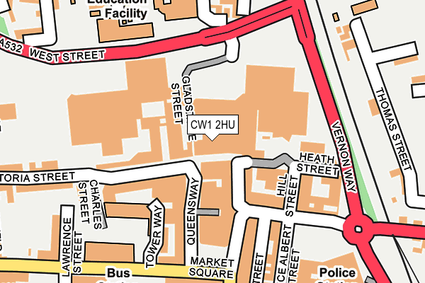 CW1 2HU map - OS OpenMap – Local (Ordnance Survey) CW1 2HU map - OS OpenMap – Local (Ordnance Survey)
