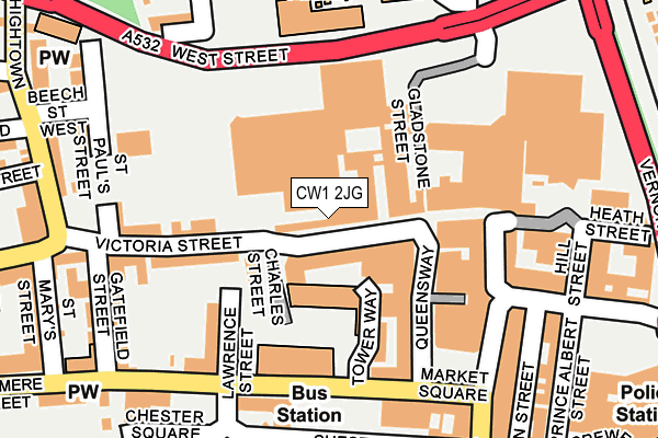 CW1 2JG map - OS OpenMap – Local (Ordnance Survey) CW1 2JG map - OS OpenMap – Local (Ordnance Survey)