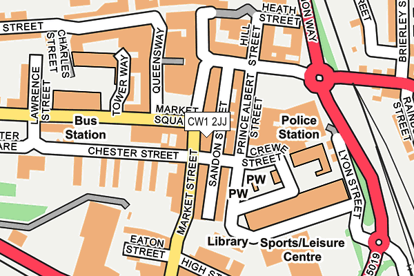 CW1 2JJ map - OS OpenMap – Local (Ordnance Survey) CW1 2JJ map - OS OpenMap – Local (Ordnance Survey)