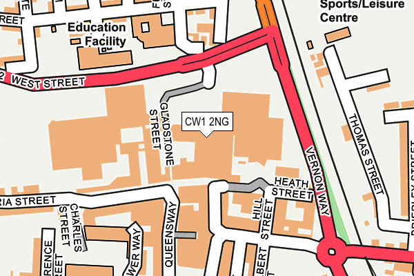 CW1 2NG map - OS OpenMap – Local (Ordnance Survey) CW1 2NG map - OS OpenMap – Local (Ordnance Survey)