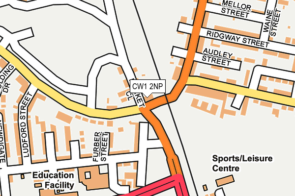 CW1 2NP map - OS OpenMap – Local (Ordnance Survey) CW1 2NP map - OS OpenMap – Local (Ordnance Survey)
