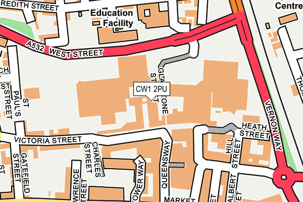 CW1 2PU map - OS OpenMap – Local (Ordnance Survey) CW1 2PU map - OS OpenMap – Local (Ordnance Survey)