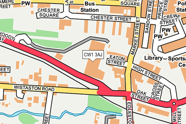 CW1 3AJ map - OS OpenMap – Local (Ordnance Survey) CW1 3AJ map - OS OpenMap – Local (Ordnance Survey)