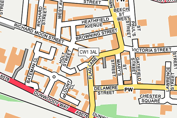 CW1 3AL map - OS OpenMap – Local (Ordnance Survey) CW1 3AL map - OS OpenMap – Local (Ordnance Survey)