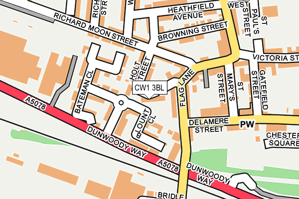 CW1 3BL map - OS OpenMap – Local (Ordnance Survey) CW1 3BL map - OS OpenMap – Local (Ordnance Survey)