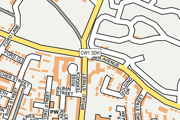 CW1 3DH map - OS OpenMap – Local (Ordnance Survey) CW1 3DH map - OS OpenMap – Local (Ordnance Survey)
