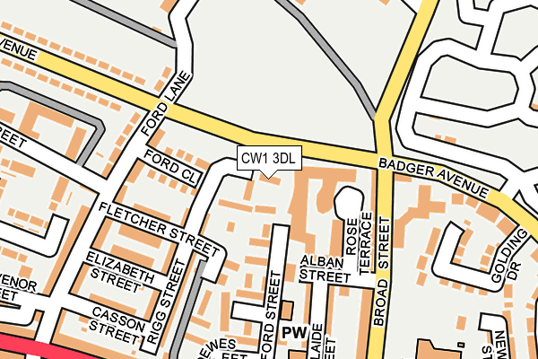 CW1 3DL map - OS OpenMap – Local (Ordnance Survey) CW1 3DL map - OS OpenMap – Local (Ordnance Survey)